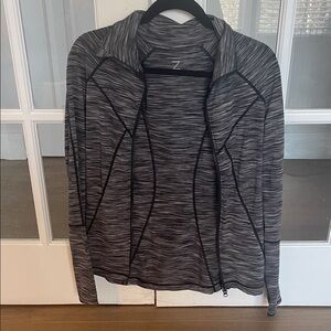 Zella Women's Black and Gray Striped Jacket